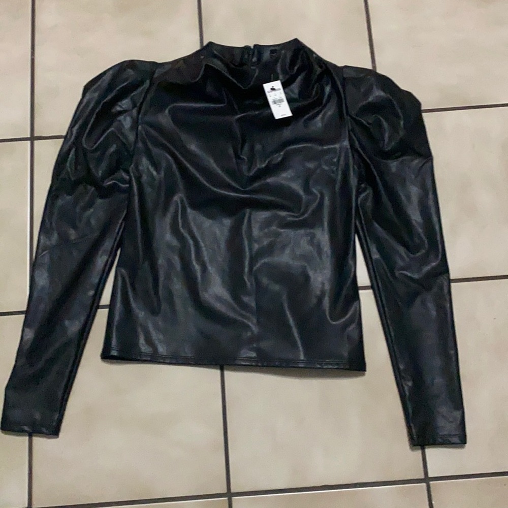 Faux leather top